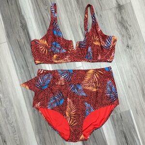Tropical Print Bikini Set